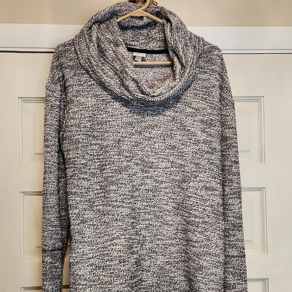 MERONA TURTLE NECK Soft Black and White or Cowl Neck Sweater Long Sleeves